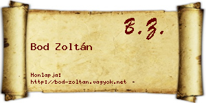 Bod Zoltán névjegykártya